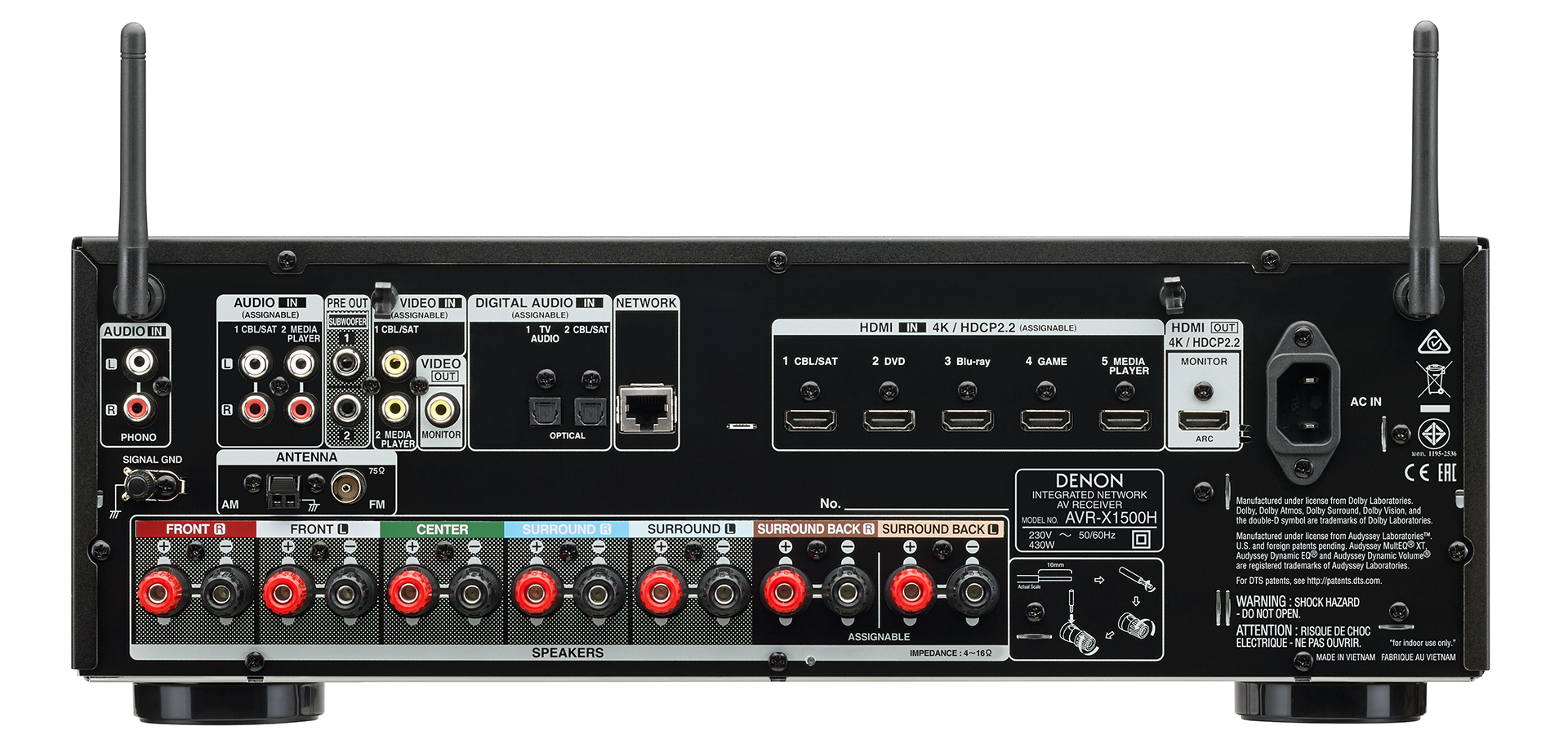 Âm thanh hi-fi Ampli Denon AVR-X1500H nhập khẩu