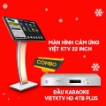 Bộ phối ghép đầu karaoke VietKTV HD 4TB Plus và Màn hình cảm ứng Việt KTV 22 inch