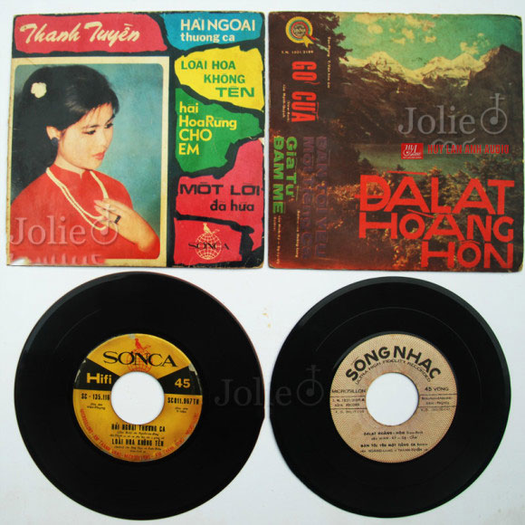 Đĩa nhựa Thanh Tuyền, 1967, Hà Thanh, Giao Linh, Chế Linh, Hoàng Oanh, đĩa nhạc xưa, Vietnam Vinyl, đĩa 45 vòng